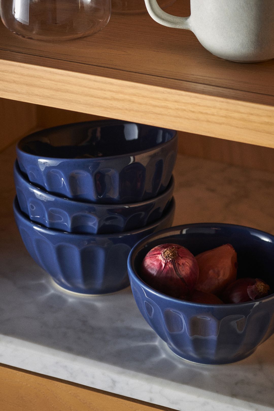 The Latte Stoneware Cereal Bowls, Set of 4: Amelie Edition - Navy, Standard, Set Of 4