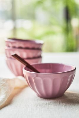 Amelie Latte Portuguese Stoneware Cereal Bowls, Set of 4