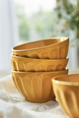 Amelie Latte Portuguese Stoneware Cereal Bowls, Set of 4