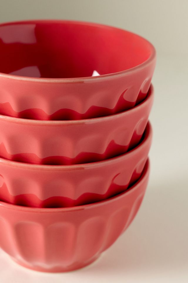 Amelie Latte Stoneware Cereal Bowls, Set of 4 | AnthroHome
