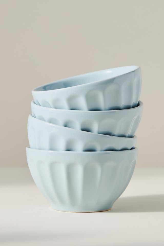 Amelie Latte Portuguese Stoneware Cereal Bowls, Set of 4