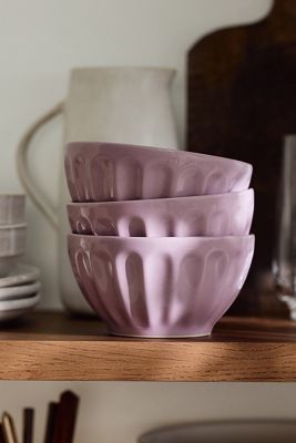 Amelie Latte Stoneware Cereal Bowls, Set of 4