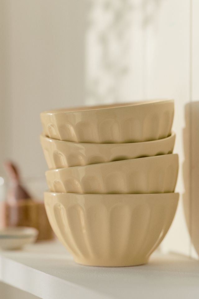 Amelie Latte Portuguese Stoneware Cereal Bowls, Set of 4 #3