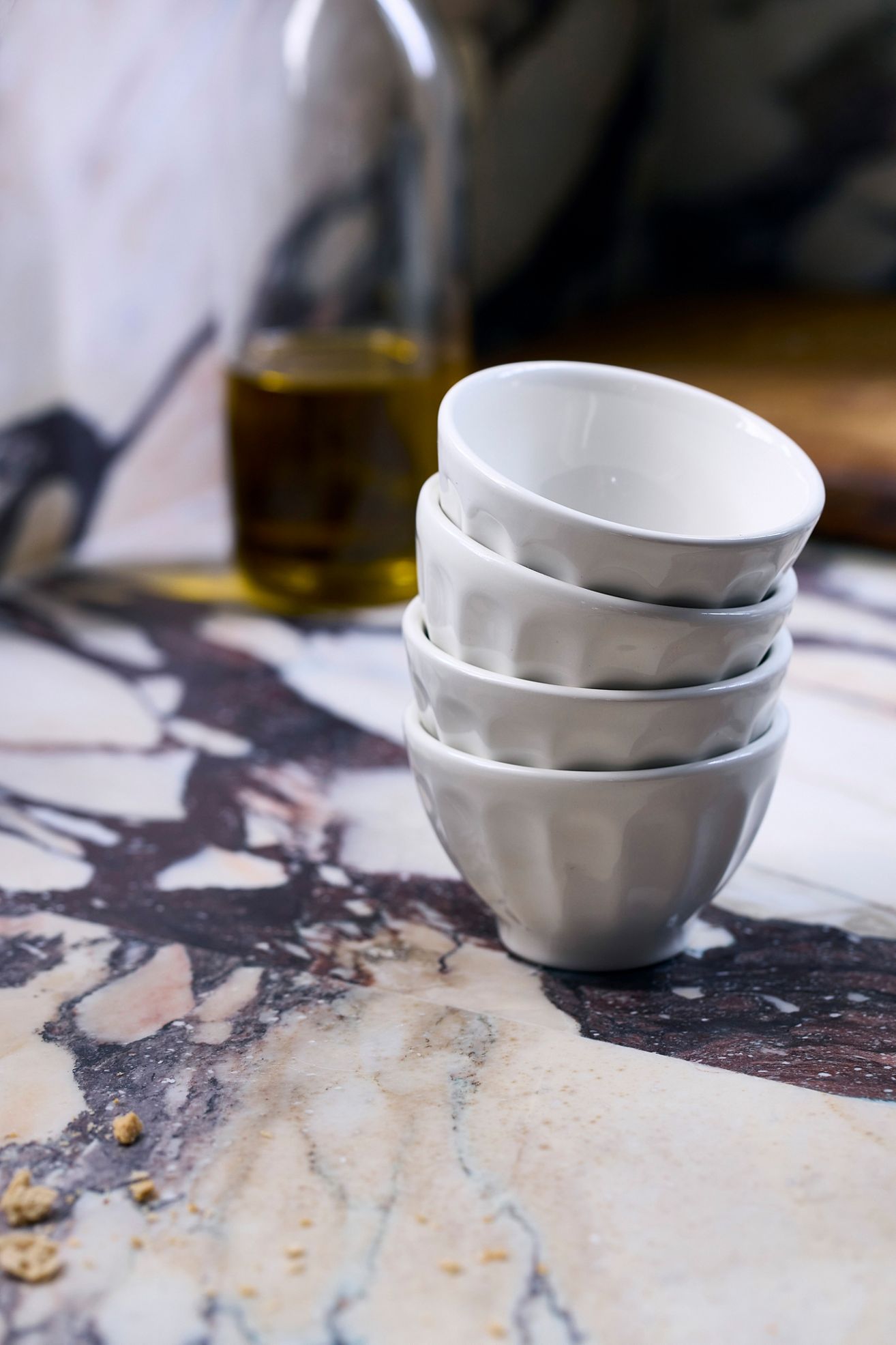 The Latte Stoneware Nut Bowls, Set of 4: Amelie Edition - Cream, Standard, Set Of 4