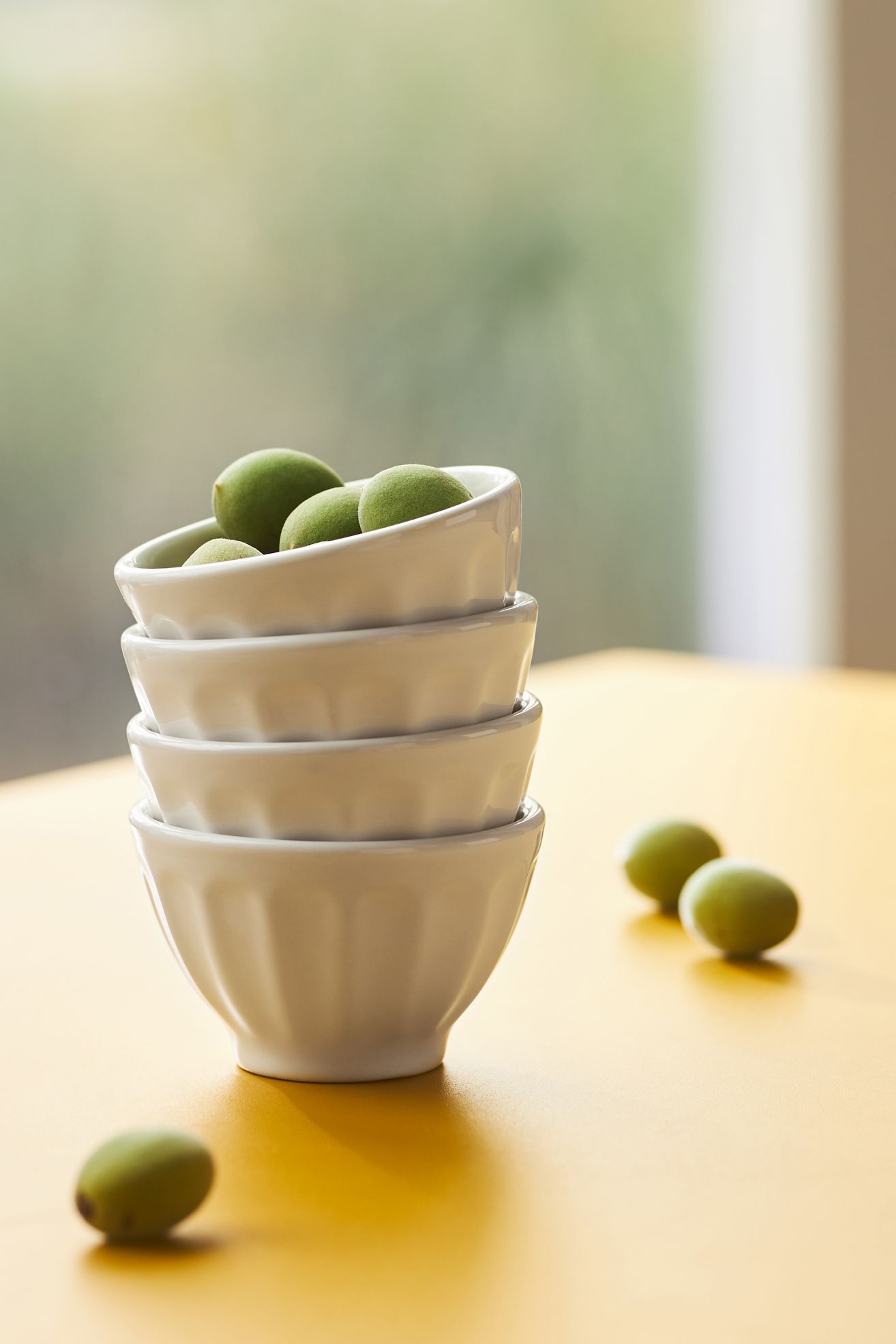 The Amelie Latte Stoneware Nut Bowls, Set of 4 - Cream, Set Of 4