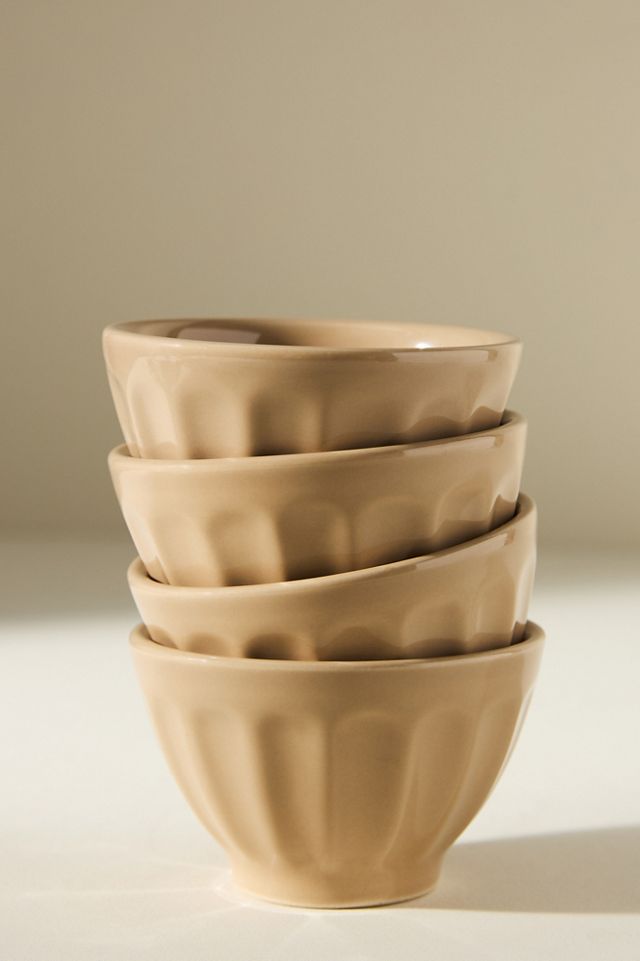 Amelie Latte Portuguese Stoneware Nut Bowls, Set of 4 #1