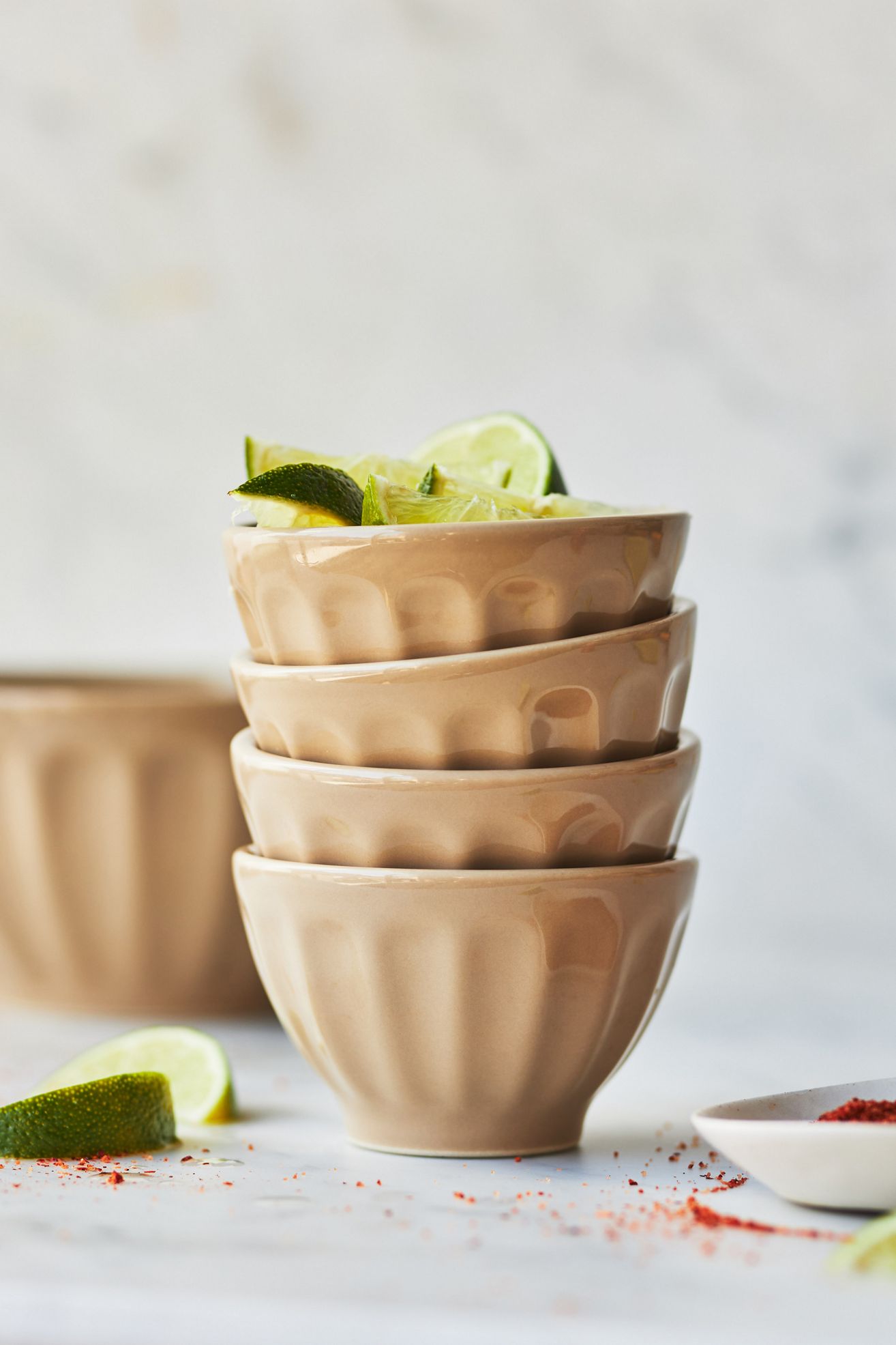 The Amelie Latte Stoneware Nut Bowls, Set of 4 - Croissant, Set Of 4