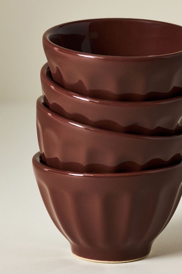 The Latte Stoneware Nut Bowls, Set of 4: Amelie Edition #3