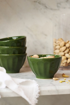 Anthropologie The Latte Stoneware Nut Bowls, Set Of 4: Amelie Edition