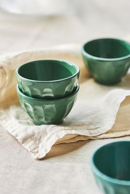 Amelie Latte Portuguese Stoneware Nut Bowls, Set of 4