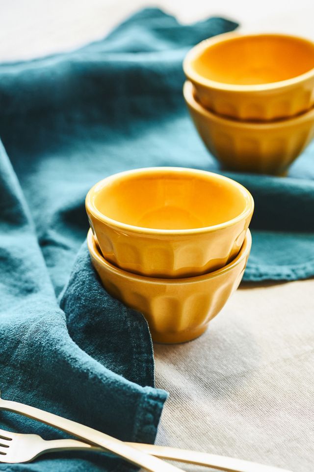 Amelie Latte Mini Bowls, Set of 4 - Dark Yellow