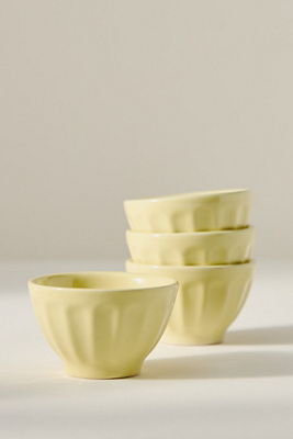 Anthropologie The Latte Stoneware Cereal Bowls, Set Of 4: Amelie Edition