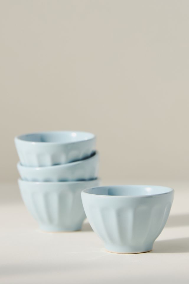 Amelie Latte Portuguese Stoneware Nut Bowls, Set of 4