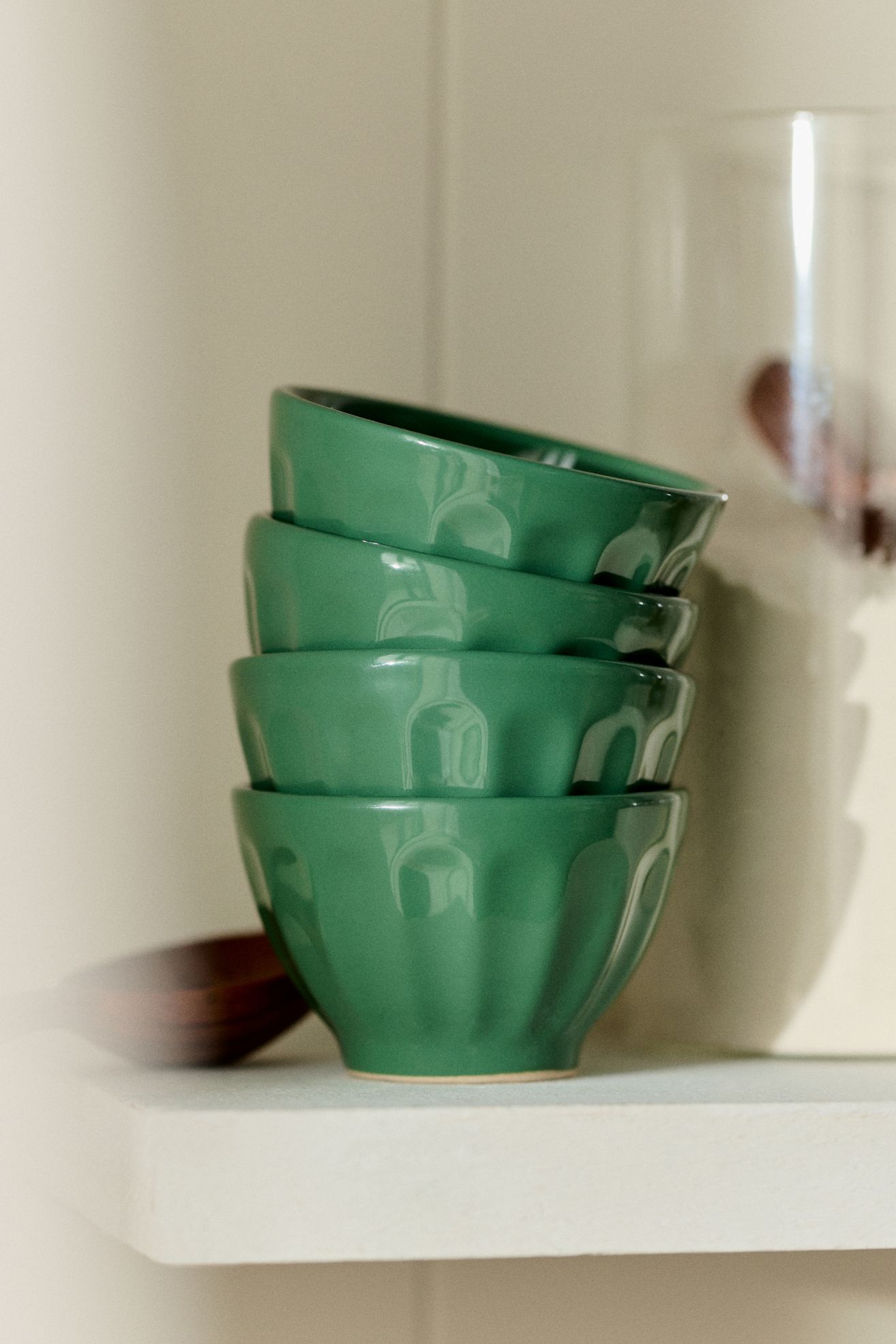 The Amelie Latte Stoneware Nut Bowls, Set of 4 - Shamrock, Set Of 4