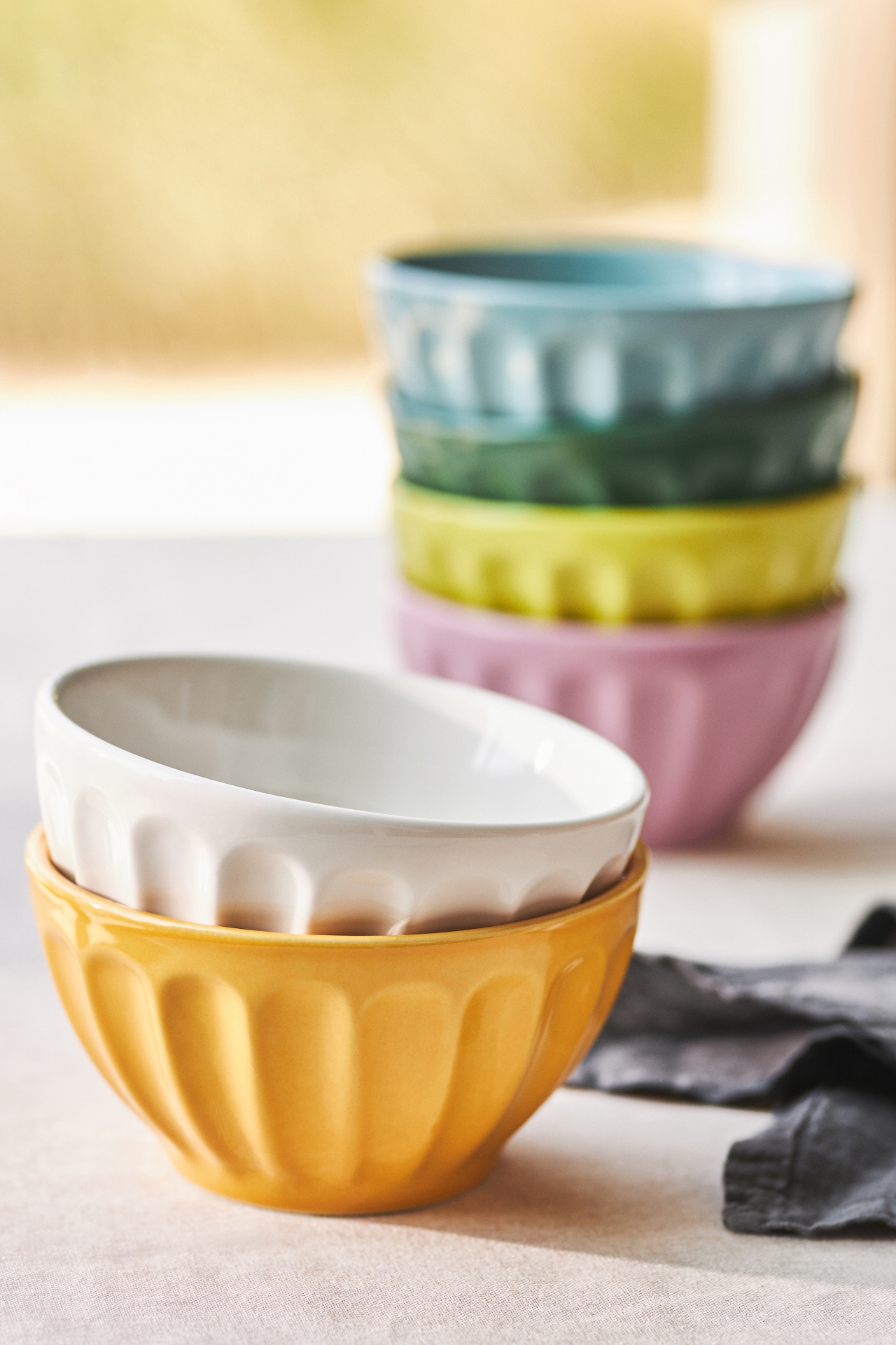 Amelie Assorted Latte Cereal Bowls, Set of 6