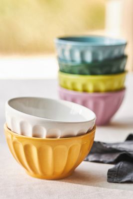 The Latte Stoneware Cereal Bowls, Assorted Set of 6: Amelie Edition