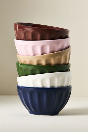 Amelie Assorted Latte Cereal Bowls, Set of 6