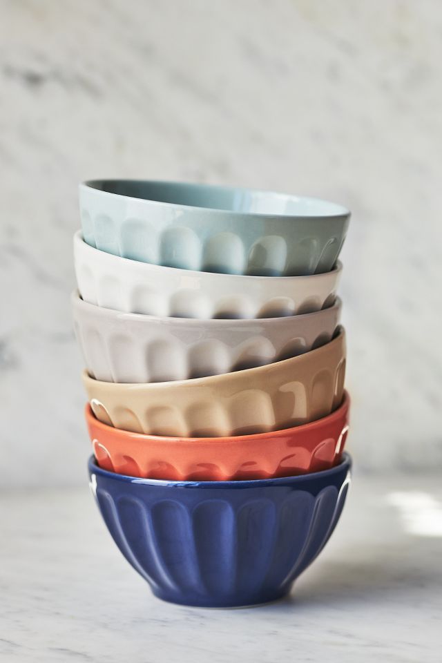 The Latte Stoneware Cereal Bowls, Assorted Set of 6: Amelie Edition