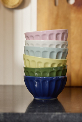 The Latte Stoneware Cereal Bowls, Assorted Set of 6: Amelie Edition