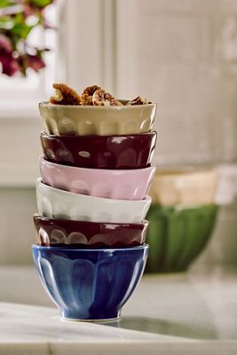 The Latte Stoneware Nut Bowls, Assorted Set of 6: Amelie Edition