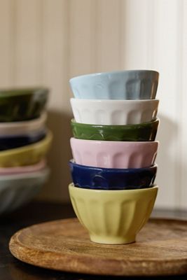 The Latte Stoneware Nut Bowls, Assorted Set of 6: Amelie Edition