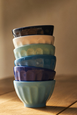 Anthropologie The Latte Stoneware Nut Bowls, Assorted Set Of 6: Amelie Edition In Multi