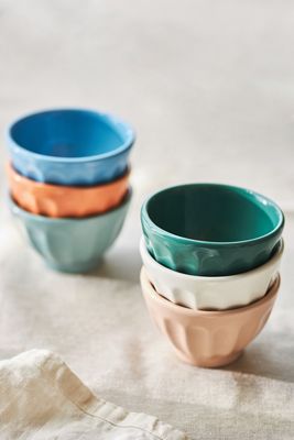 The Latte Stoneware Nut Bowls, Assorted Set of 6: Amelie Edition