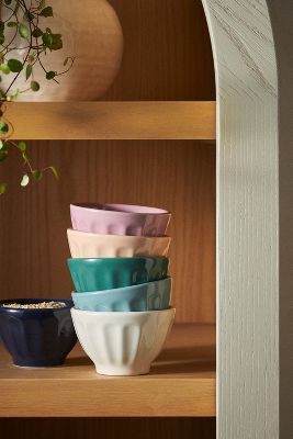 Anthropologie Amelie Assorted Latte Mini Bowls, Set Of 6 In Multi