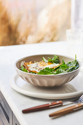 The Latte Stoneware Pasta Bowls, Set of 4: Amelie Edition (Color: Papyrus)