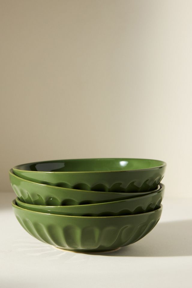 Amelie Latte Portuguese Stoneware Pasta Bowls, Set of 4 #1