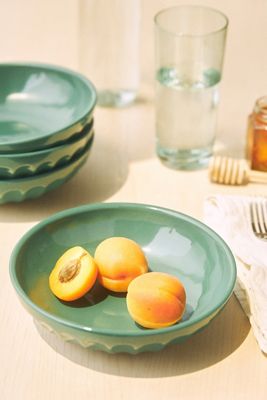 Amelie Latte Portuguese Stoneware Pasta Bowls, Set of 4
