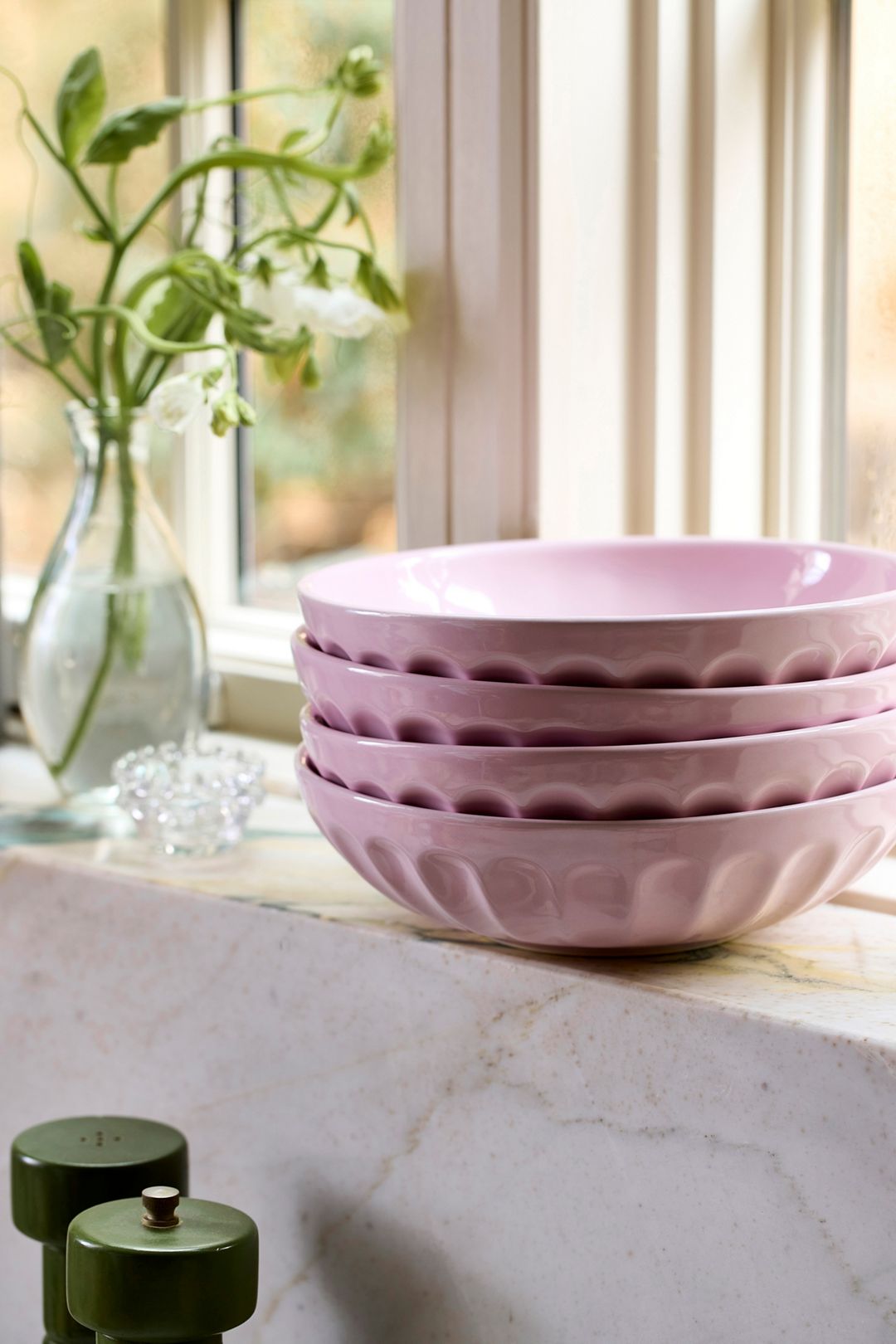 The Latte Stoneware Pasta Bowls, Set of 4: Amelie Edition - Petal, Set Of 4