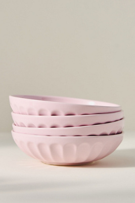 Anthropologie The Latte Stoneware Pasta Bowls, Set Of 4: Amelie Edition