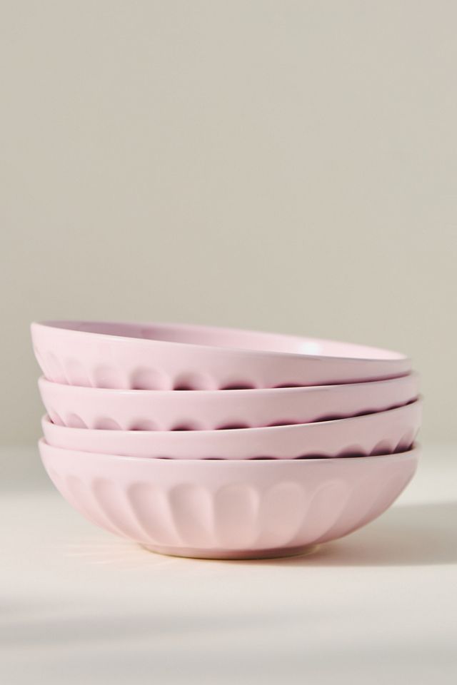 Amelie Latte Portuguese Stoneware Pasta Bowls, Set of 4 #1