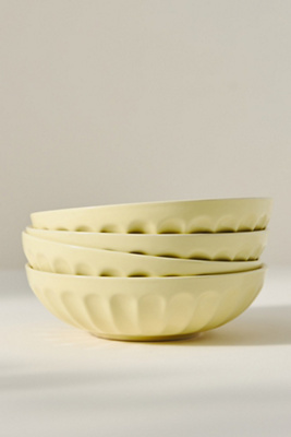 Anthropologie The Latte Stoneware Pasta Bowls, Set Of 4: Amelie Edition