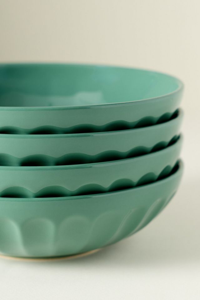 Amelie Latte Portuguese Stoneware Pasta Bowls, Set of 4 #3