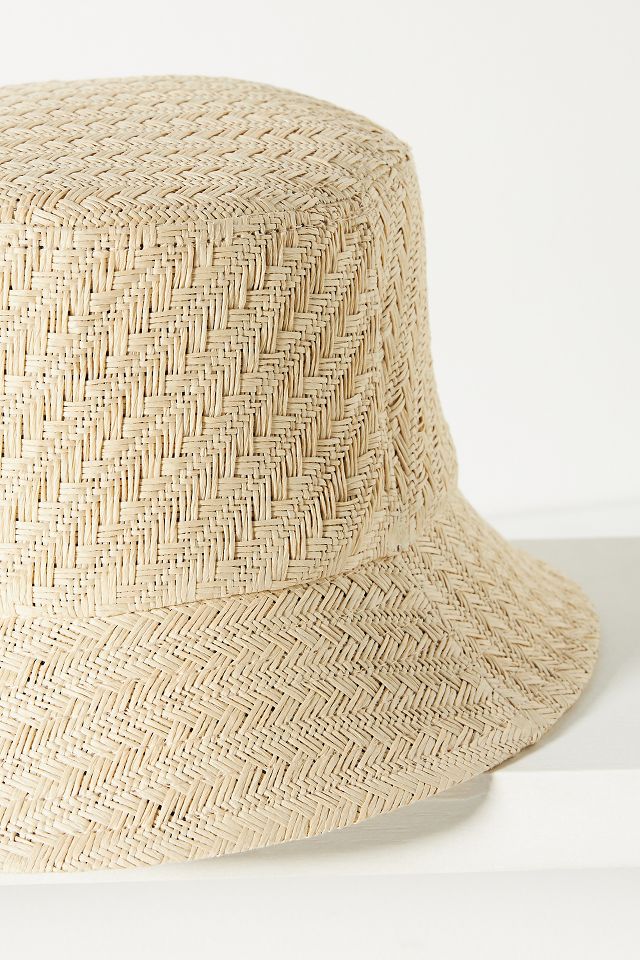 Textured Straw Bucket Hat by San Diego Hat Co. in Beige, Women's at Anthropologie