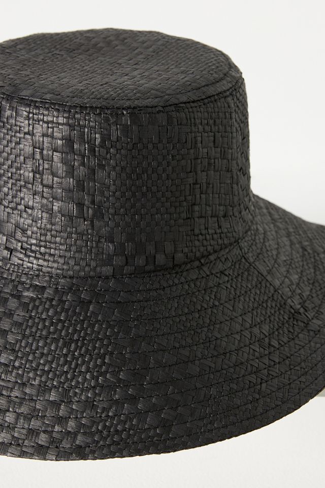 San Diego Hat Co. Checkered Straw Bucket Hat | Anthropologie display picture 2