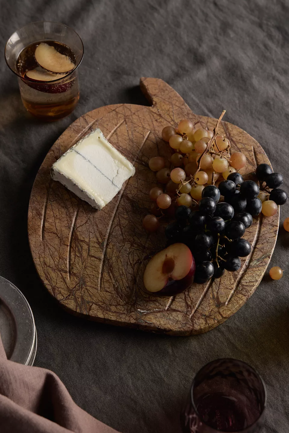 Brown Forest Marble Pumpkin Serving Board