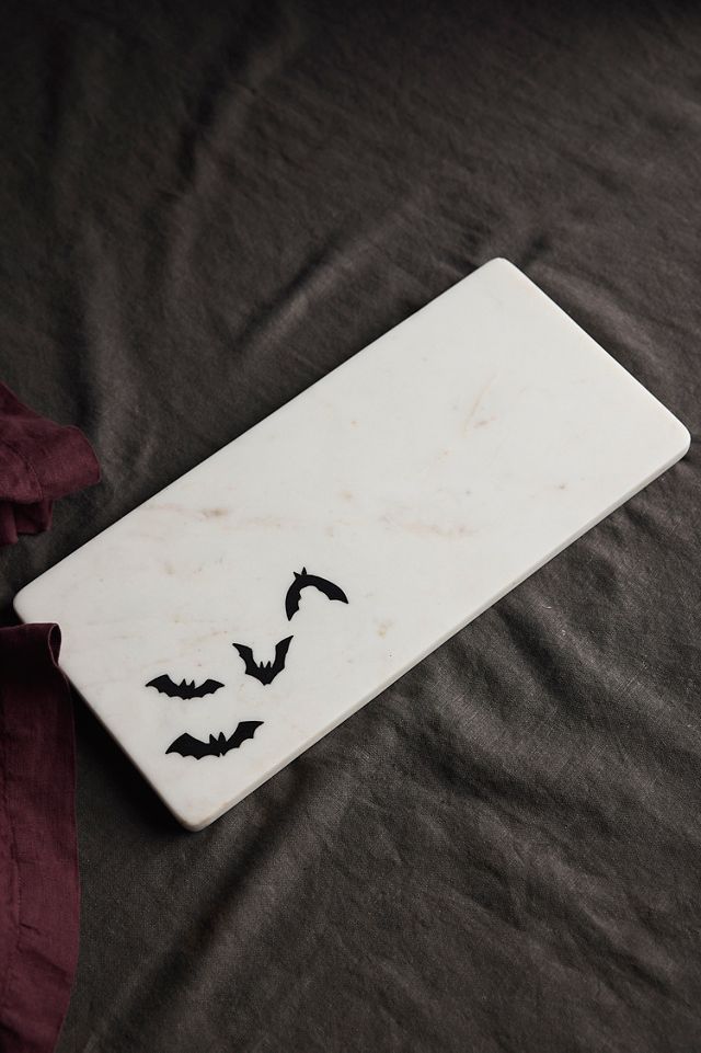 Bat Flock Marble Serving Board #2
