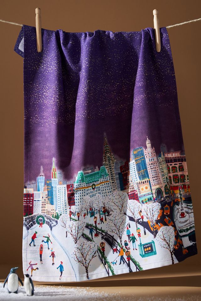 Holiday In The City Dish Towel