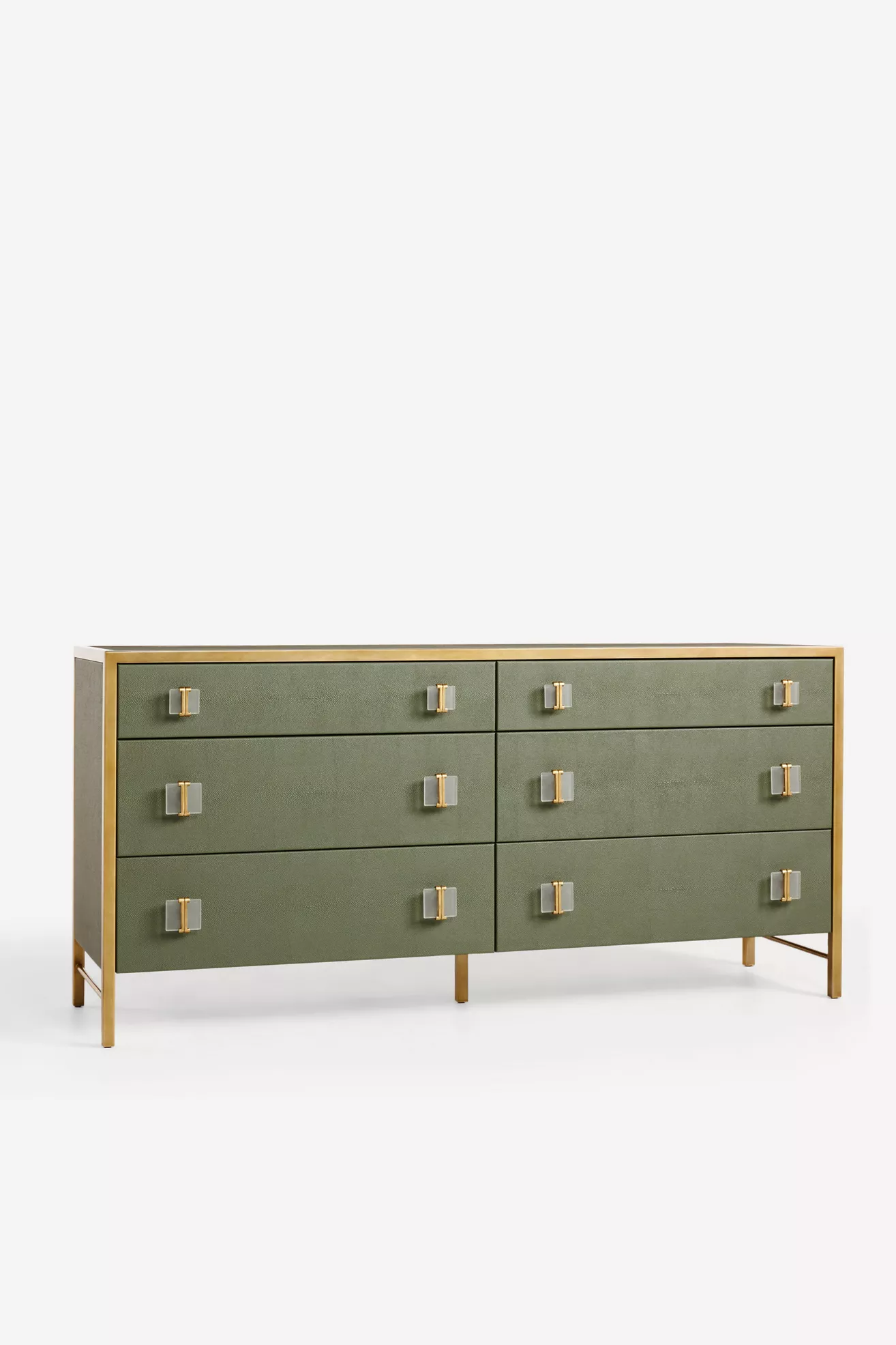 Green dresser with gold frame