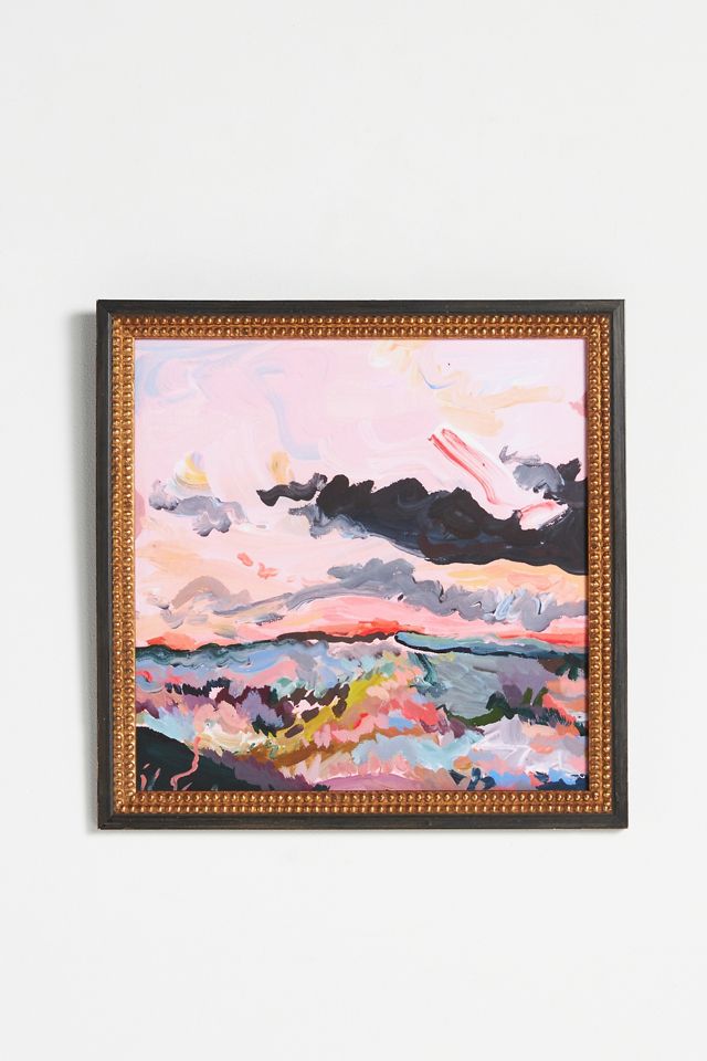 Orange Sun In Pink Sky Wall Art #1
