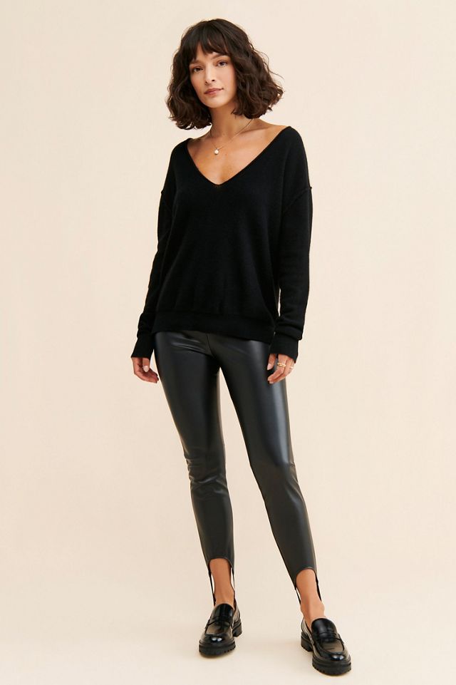 Leather Look Stirrup Leggings