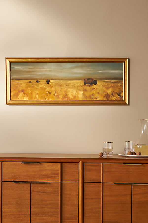 Artfully Walls Bison Gold Wall Art In Yellow