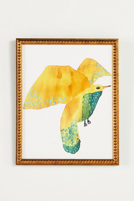 Artfully Walls Yellow Flying Bird Wall Art