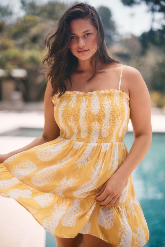 By Anthropologie Printed Smocked Mini Dress #4