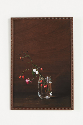 Artfully Walls Still Life With Rose, Snowberries, And Rosehips Wall Art In Brown