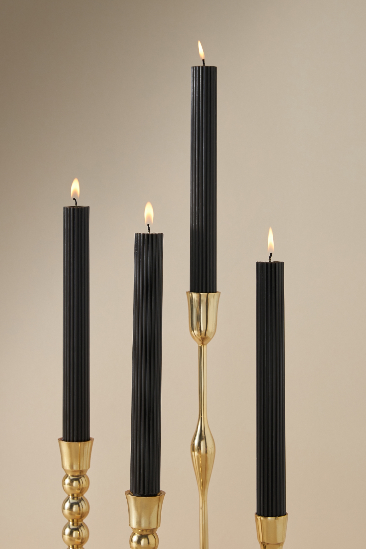 Fluted Taper Candles, Set of 4