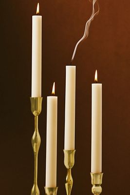 Fluted Taper Candles, Set of 4